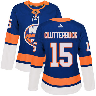 Personalized Women’s New York Islanders #15 Cal Clutterbuck Royal Blue Home Authentic Stitched NHL Jersey