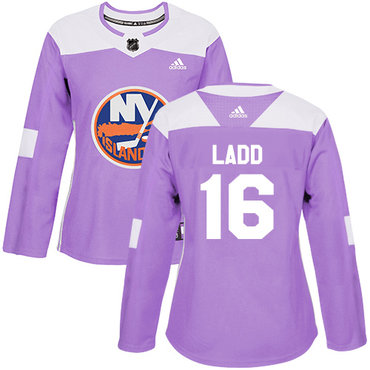 Personalized Women’s New York Islanders #16 Andrew Ladd Purple Authentic Fights Cancer Stitched NHL Jersey