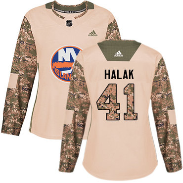 Personalized Women’s New York Islanders #41 Jaroslav Halak Camo Authentic 2017 Veterans Day Stitched NHL Jersey