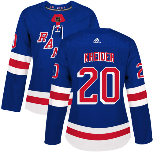 Personalized Women’s New York Rangers #20 Chris Kreider Royal Blue Home Authentic Stitched NHL Jersey