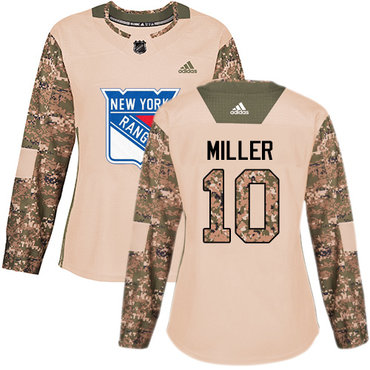Personalized Women’s New York Rangers #10 J.T. Miller Camo Authentic 2017 Veterans Day Stitched NHL Jersey