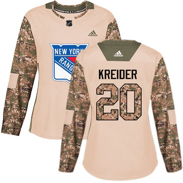 Personalized Women’s New York Rangers #20 Chris Kreider Camo Authentic 2017 Veterans Day Stitched NHL Jersey