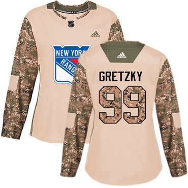 Personalized Women’s New York Rangers #99 Wayne Gretzky Camo Authentic 2017 Veterans Day Stitched NHL Jersey
