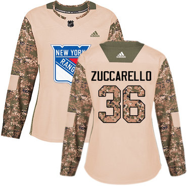 Personalized Women’s New York Rangers #36 Mats Zuccarello Camo Authentic 2017 Veterans Day Stitched NHL Jersey