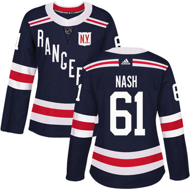 Personalized Women’s New York Rangers #61 Rick Nash Navy Blue Authentic 2018 Winter Classic Stitched NHL Jersey