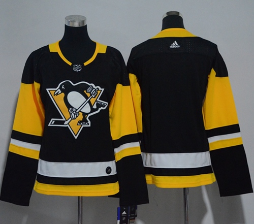Personalized Women’s Pittsburgh Penguins Blank Black Home Authentic Stitched NHL Jersey