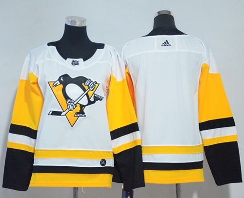 Personalized Women’s Pittsburgh Penguins Blank White Road Authentic Stitched NHL Jersey
