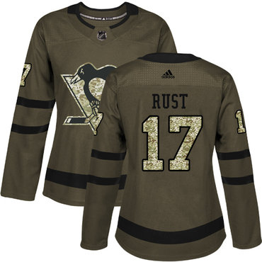 Personalized Women’s Pittsburgh Penguins #17 Bryan Rust Green Salute to Service Stitched NHL Jersey