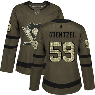 Personalized Women’s Pittsburgh Penguins #59 Jake Guentzel Green Salute to Service Stitched NHL Jersey