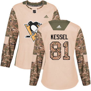 Personalized Women’s Pittsburgh Penguins #81 Phil Kessel Camo Authentic 2017 Veterans Day Stitched NHL Jersey