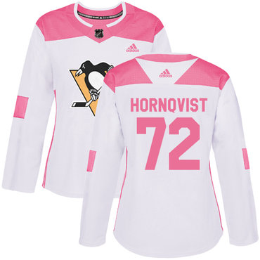 Personalized Women’s Pittsburgh Penguins #72 Patric Hornqvist White Pink Authentic Fashion Stitched NHL Jersey