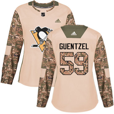 Personalized Women’s Pittsburgh Penguins #59 Jake Guentzel Camo Authentic 2017 Veterans Day Stitched NHL Jersey