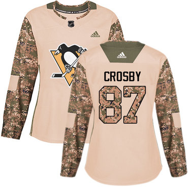 Personalized Women’s Pittsburgh Penguins #87 Sidney Crosby Camo Authentic 2017 Veterans Day Stitched NHL Jersey