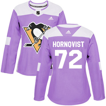 Personalized Women’s Pittsburgh Penguins #72 Patric Hornqvist Purple Authentic Fights Cancer Stitched NHL Jersey