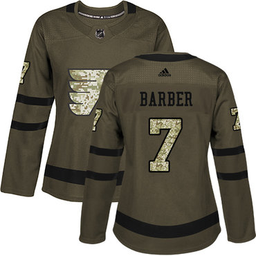 Personalized Women’s Philadelphia Flyers #7 Bill Barber Green Salute to Service Stitched NHL Jersey