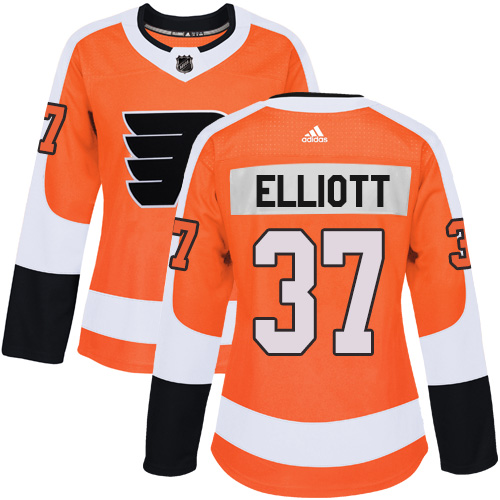 Personalized Women’s Philadelphia Flyers #37 Brian Elliott Orange Home Authentic Stitched NHL Jersey