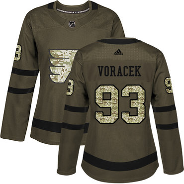 Personalized Women’s Philadelphia Flyers #93 Jakub Voracek Green Salute to Service Stitched NHL Jersey