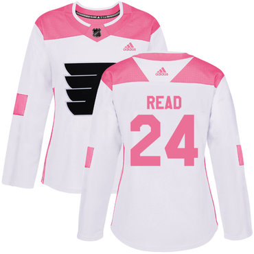 Personalized Women’s Philadelphia Flyers #24 Matt Read White Pink Authentic Fashion Stitched NHL Jersey