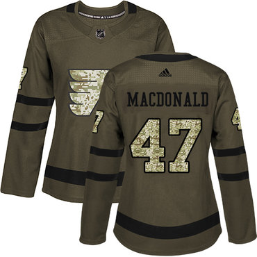 Personalized Women’s Philadelphia Flyers #47 Andrew MacDonald Green Salute to Service Stitched NHL Jersey
