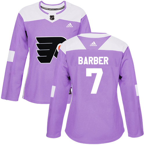 Personalized Women’s Philadelphia Flyers #7 Bill Barber Purple Authentic Fights Cancer Stitched NHL Jersey