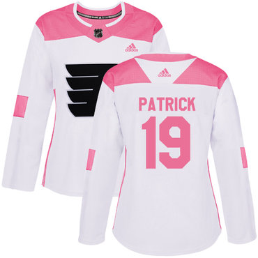 Personalized Women’s Philadelphia Flyers #19 Nolan Patrick White Pink Authentic Fashion Stitched NHL Jersey