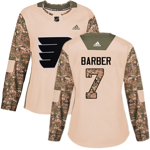 Personalized Women’s Philadelphia Flyers #7 Bill Barber Camo Authentic 2017 Veterans Day Stitched NHL Jersey