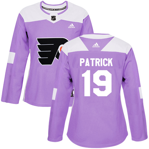 Personalized Women’s Philadelphia Flyers #19 Nolan Patrick Purple Authentic Fights Cancer Stitched NHL Jersey