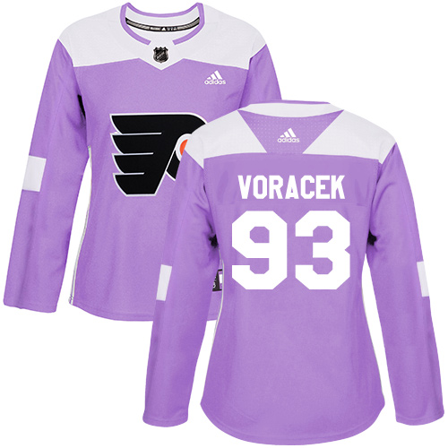 Personalized Women’s Philadelphia Flyers #93 Jakub Voracek Purple Authentic Fights Cancer Stitched NHL Jersey