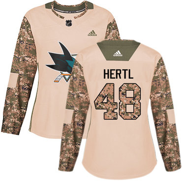 Personalized Women’s San Jose Sharks #48 Tomas Hertl Camo Authentic 2017 Veterans Day Stitched NHL Jersey