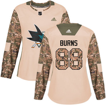 Personalized Women’s San Jose Sharks #88 Brent Burns Camo Authentic 2017 Veterans Day Stitched NHL Jersey