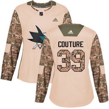 Personalized Women’s San Jose Sharks #39 Logan Couture Camo Authentic 2017 Veterans Day Stitched NHL Jersey