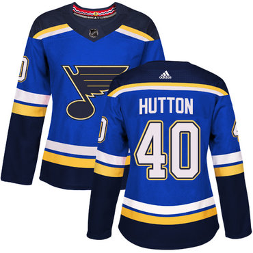 Personalized Women’s St. Louis Blues #40 Carter Hutton Blue Home Authentic Stitched NHL Jersey