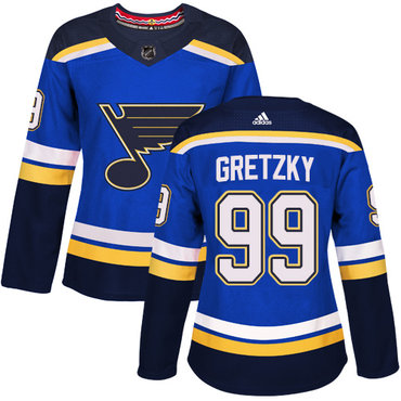 Personalized Women’s St. Louis Blues #99 Wayne Gretzky Blue Home Authentic Stitched NHL Jersey