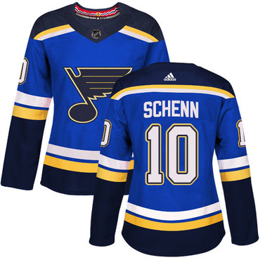 Personalized Women’s St. Louis Blues #10 Brayden Schenn Blue Home Authentic Stitched NHL Jersey