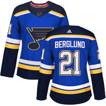 Personalized Women’s St. Louis Blues #21 Patrik Berglund Blue Home Authentic Stitched NHL Jersey