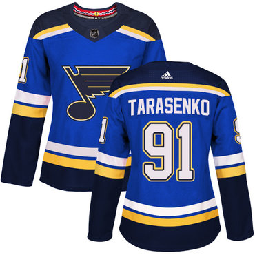 Personalized Women’s St. Louis Blues #91 Vladimir Tarasenko Blue Home Authentic Stitched NHL Jersey