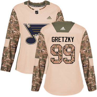 Personalized Women’s St. Louis Blues #99 Wayne Gretzky Camo Authentic 2017 Veterans Day Stitched NHL Jersey