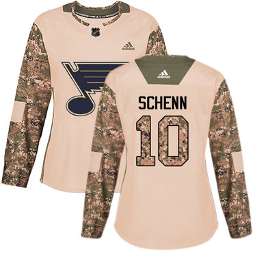 Personalized Women’s St. Louis Blues #10 Brayden Schenn Camo Authentic 2017 Veterans Day Stitched NHL Jersey