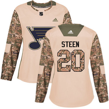Personalized Women’s St. Louis Blues #20 Alexander Steen Camo Authentic 2017 Veterans Day Stitched NHL Jersey