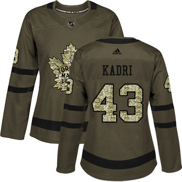 Personalized Women’s Toronto Maple Leafs #43 Nazem Kadri Green Salute to Service Stitched NHL Jersey