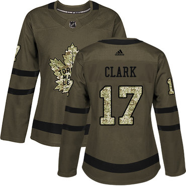 Personalized Women’s Toronto Maple Leafs #17 Wendel Clark Green Salute to Service Stitched NHL Jersey