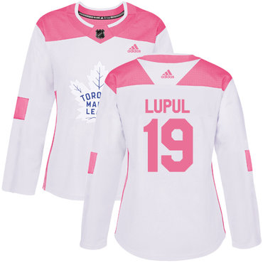 Personalized Women’s Toronto Maple Leafs #19 Joffrey Lupul White Pink Authentic Fashion Stitched NHL Jersey