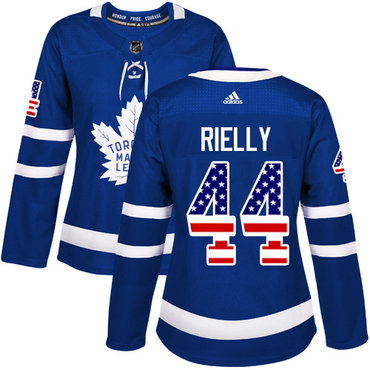 Personalized Women’s Toronto Maple Leafs #44 Morgan Rielly Blue Home Authentic USA Flag Stitched NHL Jersey