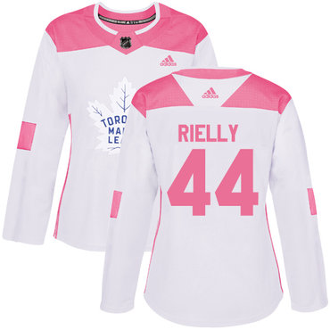 Personalized Women’s Toronto Maple Leafs #44 Morgan Rielly White Pink Authentic Fashion Stitched NHL Jersey