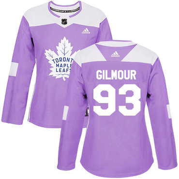 Personalized Women’s Toronto Maple Leafs #93 Doug Gilmour Purple Authentic Fights Cancer Stitched NHL Jersey