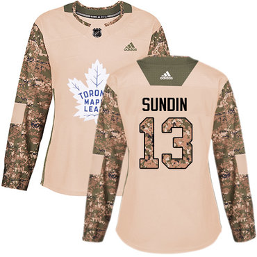 Personalized Women’s Toronto Maple Leafs #13 Mats Sundin Camo Authentic 2017 Veterans Day Stitched NHL Jersey