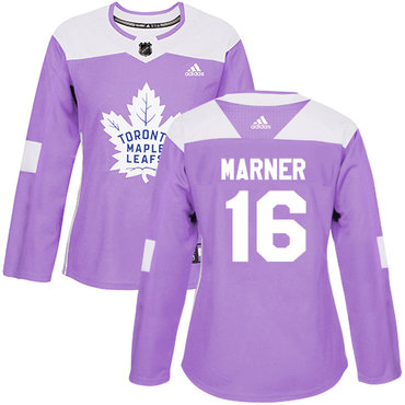 Personalized Women’s Toronto Maple Leafs #16 Mitchell Marner Purple Authentic Fights Cancer Stitched NHL Jersey