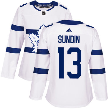 Personalized Women’s Toronto Maple Leafs #13 Mats Sundin White Authentic 2018 Stadium Series Stitched NHL Jersey