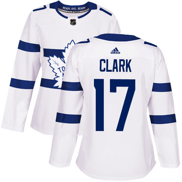 Personalized Women’s Toronto Maple Leafs #17 Wendel Clark White Authentic 2018 Stadium Series Stitched NHL Jersey