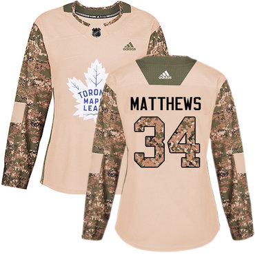 Personalized Women’s Toronto Maple Leafs #34 Auston Matthews Camo Authentic 2017 Veterans Day Stitched NHL Jersey